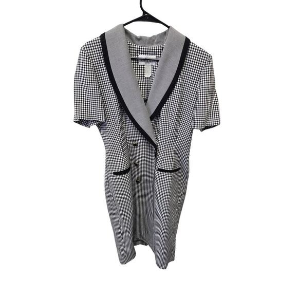 Danny & Nicole Vtg Houndstooth Button up Dress - Picture 1 of 7